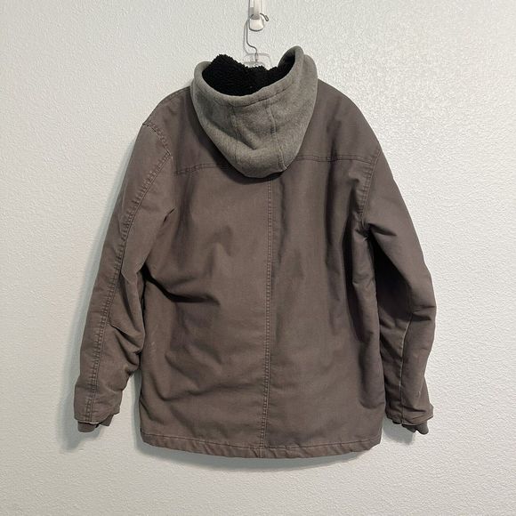 Dickies Men's Fleece Hooded Duck Shirt Jacket Size Large Grey - Picture 2 of 12